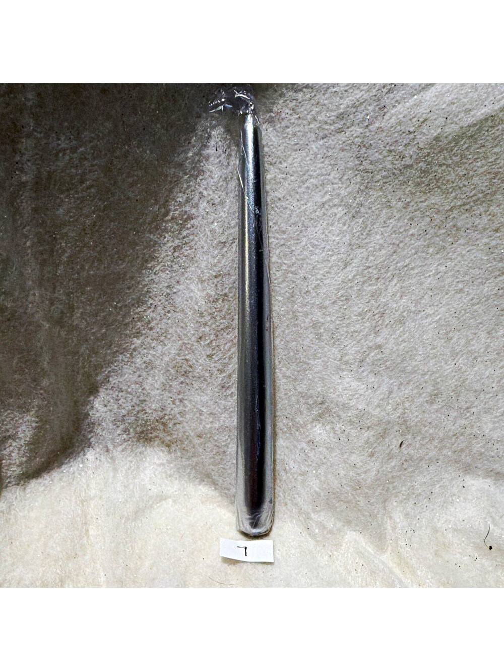 Silver Wax Taper Candle, Unscented Metallic Decorative, Single